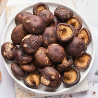 Halal gecertificeerde FD gearomatiseerde gesneden knapperige shiitake paddenstoelenchips, laag temperatuur gebakken, bulk snack, 100% natuurlijk gedroogd gemengd