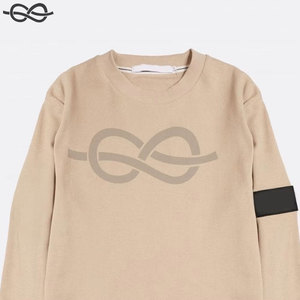 Sudadera de algodón con cuello redondo y manga larga tipo gofre, corte ajustado, diseño personalizado, venta al por mayor - Product Image 3