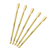 Outils de pédicure et de manucure, lime à ongles, pousse-cuticules, éliminateur de peaux mortes, ensemble en acier inoxydable doré, double usage, antidérapant