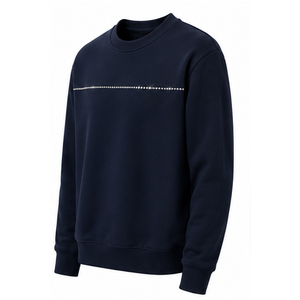 Sweat-shirts d'hiver tricotés pour hommes avec strass, couleur unie, en tissu coton/polyester respirant et doux, respectueux de l'environnement, style streetwear décontracté - Product Image 4