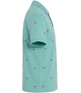 Micah Corporation Mens Regular Fit Polo <b>Shirt</b> Printed Seafoam Green Cotton Pique Premium <b>Watermelon</b> Print - Product Image 2