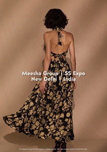 Robe longue plissée style bohème pour femme, col halter, dos nu, motif floral, taille empire, pour l'été et la plage, assortiment varié - Product Image 4