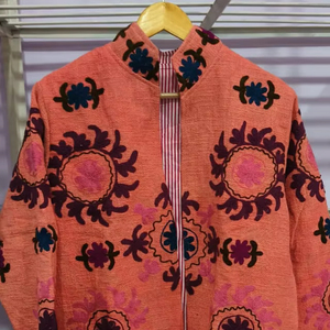 TNT Suzani Floral Embroidered <b>Jacket</b> Vibrant Boho Winter Outerwear Windproof and Breathable Ethnic Statement Design - Product Image 1