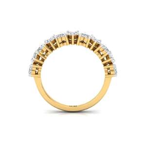 Anillo de media eternidad con diamante de laboratorio talla corazón en oro de 10K chapado, banda de lujo para aniversario de bodas - Product Image 6