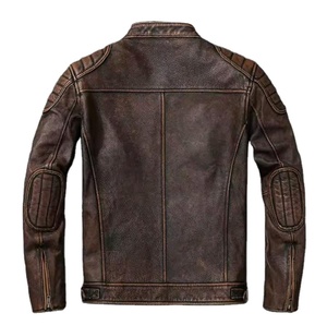Veste en cuir pour homme, coupe-vent, chaude, pour l'automne et l'hiver, style baseball, bomber, denim, vente en gros - Product Image 2