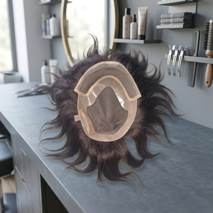 Parche de cabello frontal de encaje para hombre, densidad más baja, en color blanco, para hombre, boutique en línea, Alibaba, cabello humano virgen color marrón pardo. - Product Image 1