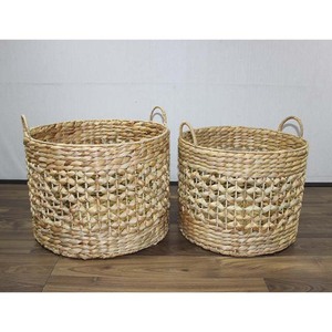Eco-Friendly Water Hyacinth <b>Nursery</b> <b>Laundry</b> Storage <b>Basket</b> Set with Rustic Design and Multifunction Features - Product Image 1