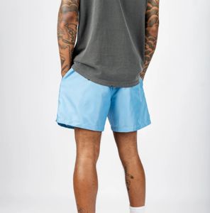 กางเกงขาสั้นผู้ชายสั่งทำพิเศษ ผ้าโพลีเอสเตอร์ไนลอน 100% คุณภาพสูง เอวกลาง สไตล์ลำลอง สตรีทแวร์ สีพื้น ยางยืด ยี่ห้อส่วนตัวสุดฮิต - Product Image 4