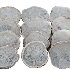 Sous-verres en agate naturelle de 4 pouces pour hôtel et restaurant Décoration de table unique Tapis et tampons pour thé, café et boissons - Product Image 1