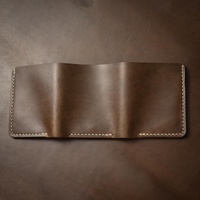 Dompet Kulit Asli Crazy Horse Pria - Vintage Pendek RFID Tutup Terbuka Tahan Lama Mudah Dibawa Logo Branding Kustom