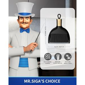 Set Portatile Mini Paletta e Spazzola con Manico in Bambù Nero 1 Set Pratici Scope e Palette per la Pulizia - Product Image 2