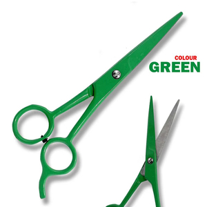 Ciseaux de coiffure professionnels verts, lame tranchante, manche moyen, pour droitiers, manche en plastique, lame en acier inoxydable - Product Image 6