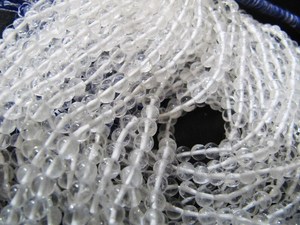 Natural Genuine <b>Rock</b> Crystal <b>Quartz</b> Round Plain Smooth 4-5 mm Beads Sold Per Strand 13 Inches Long. - Product Image 2