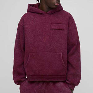 Baggy Tracksuits 100% Cotton Fleece Heavyweight Acid Wash Pullover Hoodie Tracksuit Set Custom Plus Size <b>Men</b> <b>Sweat</b> <b>Suit</b> - Product Image 3