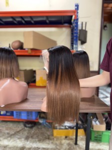 Perruques Bob en Cheveux Humains avec Dentelle HD 5x5 13x4, Cheveux Vietnamiens Lisses, Double Trame, Grade 12A, Ombre Brun, Pointes Brunes - Product Image 2