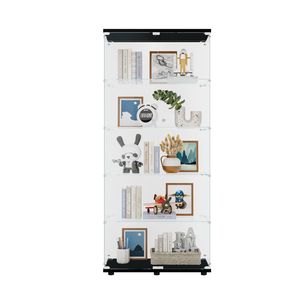Vetrina Nera a Due Ante con 5 Ripiani per Casa o Ufficio - Product Image 1