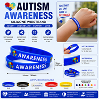 Bracelets en silicone personnalisés pour la sensibilisation à l'autisme, pour la collecte de fonds et les événements caritatifs