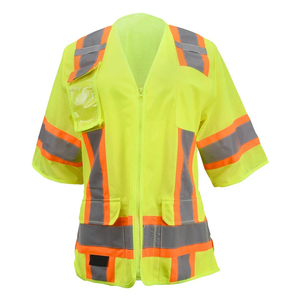 Chaleco Reflectante de Alta Visibilidad 100% Poliéster, Ropa de Trabajo de Seguridad, Chaleco de Protección Personalizado para Construcción - Product Image 4