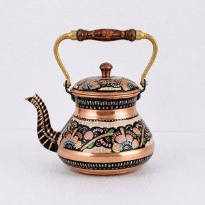 Handmade Turkish Copper <b>Tea</b> Kettle Pure Copper <b>Tea</b> Pot Traditional Wooden Handle Enamel Teapot OEM ODM Wholesale Manufacturer - Product Image 2