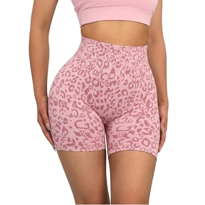 High Quality Gym & Yoga Short Women Sublimation Leopard Prints Compression Gym Bike Shorts for Women <b>Athletic</b> Running Shorts - Product Image 5