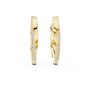 Elegant Modern Twist <b>Hoop</b> Style 18k <b>Solid</b> Gold Round Lab Grown Diamond <b>Hoop</b> <b>Earrings</b> 0.40 CTW EF VVS Fine Women Wedding <b>Earrings</b> - Product Image 4
