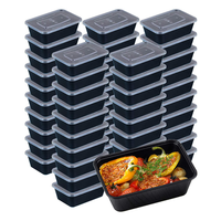 Conteneur alimentaire rectangulaire transparent jetable en plastique PP, emballage de vente au détail pour aliments froids et congelés, cuisine et restauration