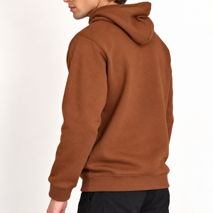 Men's Regular Fit Pullover <b>Hoodie</b> With Contrast Drawstring Hood Plain Pocketless Front Ribbed Cuffs And Bottom Waistband - Product Image 5