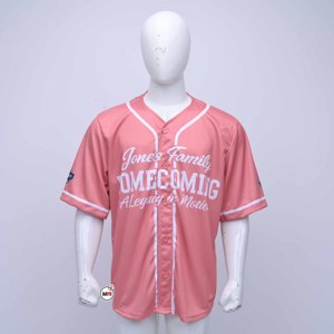 Wholesale Cheap Price <b>Baseball</b> Jerseys with Pink V-Neck Short Sleeve Unisex Adult Breathable Polyester Sublimation Printed Shirt - Product Image 1