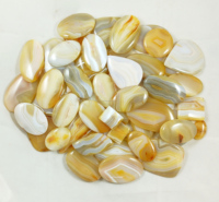 Lot de pierres précieuses en agate jaune rayée naturelle, cabochons en vrac pour la fabrication de bijoux, prix de gros