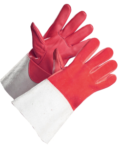 Guantes de soldadura TIG de alta resistencia, de cuero de vaca de grano dividido, con puño de punto, antideslizantes, resistentes a las chispas, 7 oz, 26 cm, sin silicona - Product Image 1