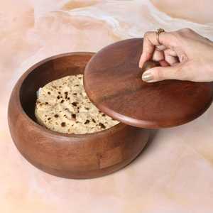 Meilleure vente : Casserole en bois de haute qualité pour fondue, écologique, motif floral peint à la main, avec couvercle et fonction de rangement - Product Image 6