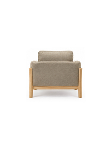 Sillón Escandinavo de Tela con Estructura de Madera, Respaldo Acolchado Suave, Asiento Individual para Sala de Estar, Hotel, Villa, Apartamento - Product Image 6