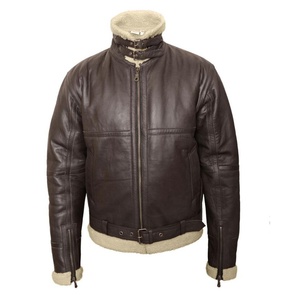 Blousons aviateur en peau de mouton B3 RAF imperméables pour hommes, hiver, logo sur le devant - Product Image 2