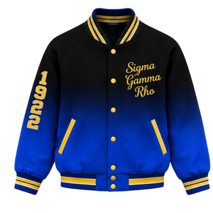 Chaqueta Bomber de Moda Personalizada para Mujeres de Sigma Gamma Rho, Chaqueta Casual con Cierre Frontal, Fabricante OEM ODM - Product Image 1