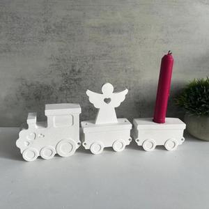 Locomotive Locomotive Candlestick Candlestick Gypsum <b>Resin</b> Silicone Mold - Product Image 2