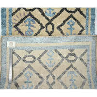 Ethically Sourced Artist Rugs Boho Moroccan Beni Ourain Rug Handmade 4x6 Feet Fast Shipping Runner Unique Home Decor Blue Tan 77