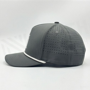 Gray 6-Panel <b>Snapback</b> <b>Cap</b> with White Geometric Embroidery Logo Adjustable Fit Unisex Street Style Baseball Hat - Product Image 3