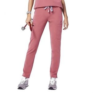 Blusa Médica Rosa para Mujer, Cuello en V, Manga Corta, con Bolsillos, Uniforme de Hospital, Mezcla de Algodón y Poliéster - Product Image 2