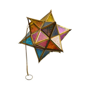 Lanterne suspendue étoilée colorée, la meilleure lanterne décorative multicolore pour jardin, décoration festive d'intérieur en verre - Product Image 3
