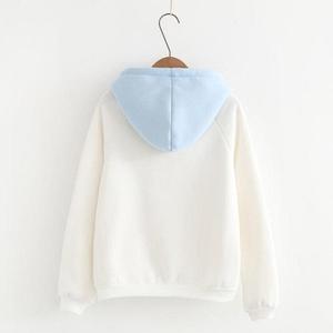 Sudadera con Capucha de Forro Polar para Mujer, Informal, de Otoño e Invierno, de Color Sólido, Cálida, Holgada, con Logotipo Frontal Personalizado, 100% Algodón, ODM - Product Image 4