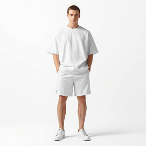 Ensemble court décontracté d'été pour homme Laso Industry, 100% coton, séchage rapide, imprimé lettres, col rond - Product Image 2