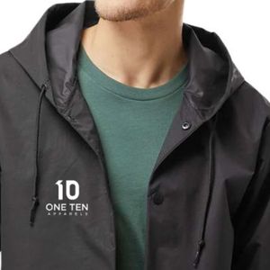 Men's Hooded Water Resistant Windbreaker Jacket Lightweight <b>Coaches</b> Outerwear with Full Zip for Outdoor Activities Training - Product Image 3