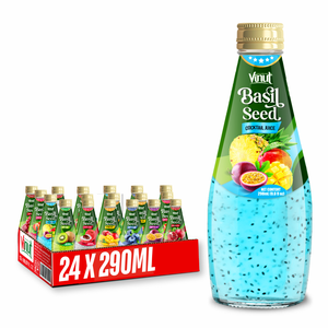 Échantillon gratuit et boisson aux graines de basilic mélangée OEM/ODM de 290ml-Usine VINUT Vietnam, graines de chia, sans sucre, marque privée disponible - Product Image 1