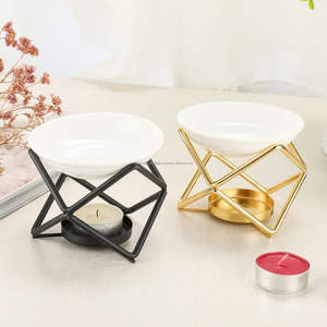 Brûleur d'encens en métal, délicat et romantique, porte-bougie chauffe-plat, bois de santal, océan, fait main, design exclusif pour la méditation - Product Image 4