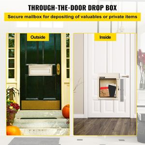 Through-the-Door <b>Locking</b> Drop <b>Box</b> 11.8\" X 4.3\" X 14.2\" 1.77\" Chute Code Lock Door Slot Mailbox - Product Image 2