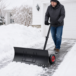 Pelle à neige robuste moderne avec roues, lame de 30 pouces, pneus pneumatiques de 10 pouces, poignée réglable, pelle à neige, charrue à neige ODGWTO011 - Product Image 1