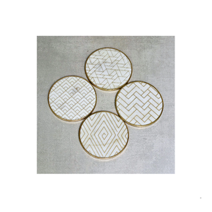 Sous-verres carrés modernes en marbre naturel, écologiques, durables, lavables, fabriqués en Inde, en pierre, pour le café - Product Image 6