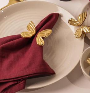 Anneaux de serviette papillon en laiton, décoration de table, style glamour pour mariage, durables, largeur 4,5 cm - Product Image 4