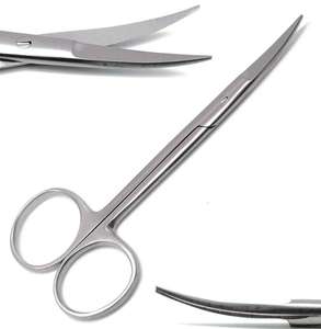 Tijeras quirúrgicas Blink Surgident Iris BSI-10043 de 11 cm, curvadas, de acero inoxidable alemán, instrumento quirúrgico manual para cirugía general, con certificación CE - Product Image 1