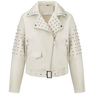 Womens Studded Leather <b>Jacket</b> <b>Punk</b> Rock Black Biker Motorcycle <b>Jacket</b> PU Leather OEM Custom Wholesale Manufacturer - Product Image 6